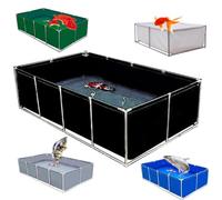 Aquarium portable avec cadre en acier et valve de vidange, piscine en PVC durable pour l'aquaculture de carpes koï en plein air et le stockage temporaire des poissons