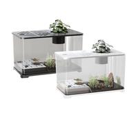 Aquarium pour Poisson Betta Kit de Démarrage pour Grand Aquarium à Poissons | Conteneur Moderne Panoramique Avec Zone Repos Tortue Pour Guppy Betta Méduse Crevette Appartement Bureau Domestiq