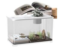Aquarium pour Poissons | Kit Complet Grand Aquarium de Bureau avec Zone de Repos pour Tortue | Décoration d'Intérieur pour Bêta, Crevettes, Aquatiques et Accessoires de Bureau