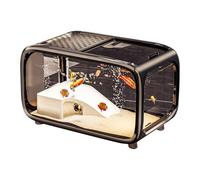 Aquarium Pour Poissons,Petite Baignoire Avec Décoration Escalade - Conteneur En Acrylique Transparent Habitat Pour Tortues Escargots Betta Aquatiques