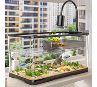 Aquarium pour Tortue, Réservoir pour Reptiles avec Plateforme De Repos,Aquarium pour Reptiles, Aquarium De Tortues Aquatiques pour Écrevisses, Tortues Aquatiques(L)