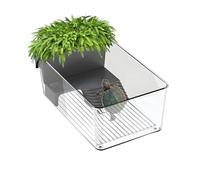 Aquarium pour tortues aquatiques - 12,87 x 7,6 x 4,8 pouces, matériau ABS compact, observation de ressources éducatives, habitat intérieur pour animaux de compagnie pour écrevisses, sûr et confortable