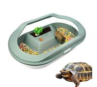Aquarium pour Tortues Aquatiques,Habitat pour Tortues - Toit Transparent Plateau Chauffant Zone de Drainage Habitat pour Gecko Bernard l'Ermite Petits Reptiles Écrevisses