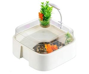 Aquarium pour tortues | Enclos pour reptiles avec décoration - Terrarium pour tortues terrestres et terrestres, pour cancer ermite, tortue terrestre, agamé barbu, serpent araignée, intérieur maison