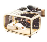 Aquarium Réservoir de poisson de bureau | Bol de paysage | Maison de tortue acrylique avec décoration d'escalade | Bol compact avec trou d'alimentation pour