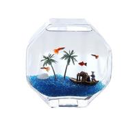 Aquarium Réservoir de Poisson en Verre octogonal créatif épaissi Verre Transparent réservoir de Poisson Maison Bureau Petit réservoir de Poisson Bac à Poisson