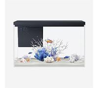 Aquarium Réservoir de Poissons avec lumière et Pompe, système Filtration à Circulation, carré en Verre Transparent, réservoir écologique Domestique