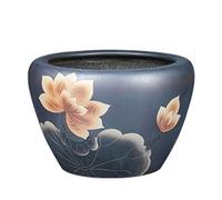 Aquarium Réservoir d'eau Pisciculture Balcon Nénuphar Lotus Réservoir Cour extérieure Céramique Grand réservoir Fish Tank Décoration D'aquarium(41cm)