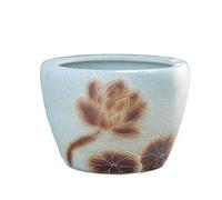 Aquarium rétro Grand réservoir d'eau cour de culture Balcon Aquarium de lotus d'extérieur en céramique Aquarium pour poisson rouge Aquarium en verre (C, 63 cm)