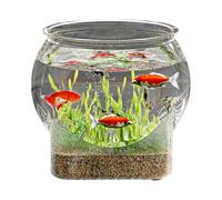 Aquarium rond pour poissons, pot de fleurs, centre de table | Baignoire transparente Betta Mini centre de table transparent pour maison, chambre, salle de bain, bureau