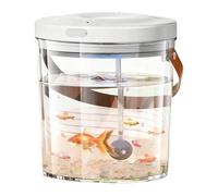 Aquarium - Seau de circulation 'oxygène de 15 cm, affichage couleur dynamique | Mini aquarium transparent avec lumière, démarreur pour aquarium d'un gallon pour petits poissons Betta Camera dei b