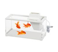 Aquarium silencieux - Mini bol de poisson de bureau, récipient d'eau compact avec pompe, habitat d'élevage moderne, affichage aquatique décoratif | Solution créative pour économiser
