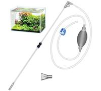 Aquarium Siphon, Changeur d'eau Aquarium segmenté de 87 Pouces avec soupape de Commande des débits et Cintre, Nettoyeur à Poisson Transparent, changeur d'eau