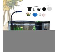 Aquarium Starter Kits, Desktop Fish Tank Kit, Decorative Turtle Habitat, Clear Household Terrarium, Aquatic Set for Terrapin Tortoise and Small Freshwater Pets, 11.81x7.87x7.48 inches