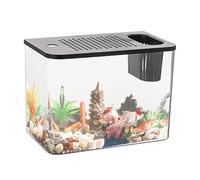 Aquarium Starter Kits, Transparent Turtle Tank Set, Compact Decorative Fish Bowl, Easy-Clean Breeding Habitat, Clear Viewing Design, Perfect for Small Fish, Turtle, 12.6x7.28x9.06 inches