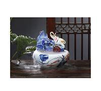 Aquarium Style Chinois en Céramique Bol De Poisson Rouge Fontaine D'Aquarium Circulant De l'eau Vent Chanceux Or Aquarium Bureau Tortue Réservoir Décorations D'Aquarium