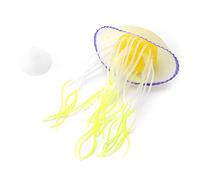 Aquarium Terres Artificielles Décorations Aquarium Simulation Silicone Artificielle Méduse Décoration Ornement Non Toxique Coffre-Fort pour Réservoir De Poissons Aquarium(Jaune Citron)