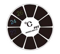 Aquarium Thermometer Klebestreifen 5x5cm Temperaturanzeige 18-36 Grad Celsius Sensibler Sensor Für Fische Schildkröten Terrarium Zubehör PET Schwarz 1 Stück