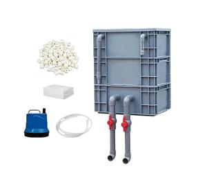 Aquarium Water Filter, Three Tier Pump System, Tank Circulation Box Kit, Water Purification Device, for Filtration Circulation Cleaning Indoor Outdoor Home Fish Tank Turtle Habitat Aquarium Pond