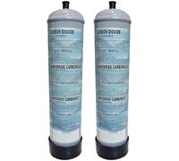 Aquariumline 2 Bouteilles CO2 jetables 600 g pour aquariums avec raccord M10 x 1 dioxyde de carbone