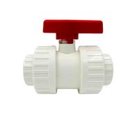 Aquariumline Vanne de fermeture à bille Ø50 mm en PVC blanc avec double virole - pour installations d'aquarium, de piscines et d'irrigation (50 mm)
