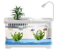 Aquariums pour Betta | Kits Aquarium Petits Poissons - Nettoyage Facile Décoratif Clair pour Appartement Bureau Dortoir Amoureux des Animaux