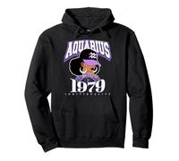 Aquarius 1979 Queen Zodiac Traits Afro Diva Anniversaire Sweat à Capuche