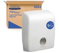 Aquarius 6954 - Distributeur Mural Blanc pour essuie-Mains pliés en C, sans Contact, avec fenêtre de contrôle, Compatible avec essuie-Mains Kleenex, Scott et WypAll