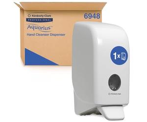 Aquarius Distributeur de Savon Mousse 6948, pour Savon Liquide, 1L | Distributeur manuel, blanc, pour savon liquide et savon mousse, 23,5 x 11,6 x 11,4 cm, grande capacité avec recharge de 1 L