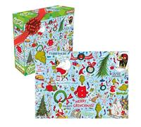 AQUARIUS Dr. Seuss Grinch Papier cadeau de Noël Puzzle 1000 pièces | Puzzle de collage sous licence officielle Dr. Seuss Grinch avec citations festives, 50,8 x 71,1 cm fini - Cadeau de Noël pour