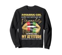 Aquarius Girl - Lèvres fondantes Noires pour Femme - Anniversaire - BLM Sweatshirt