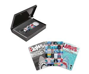 AQUARIUS Jaws 50th Anniversary - Affiches de cartes à jouer VHS de qualité supérieure - Jeu de cartes sur le thème des mâchoires pour vos jeux de cartes préférés - Produit sous licence officielle Jaws