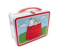 AQUARIUS Peanuts Snoopy Red Dog House Fun Box - Sturdy Tin Storage Box with Plastic Handle & Embossed Front Cover - Officially Licensed Peanuts Merchandise & Collectible Gift