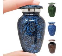Aquarius Petite urne funéraire Souvenir en Aluminium Bleu | Choisissez Parmi 4 Couleurs Uniques | Mini urne funéraire personnelle en métal pour Cendres d'animaux domestiques ou humaines | Créez Votre