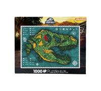 Aquarius Puzzle Carte du Monde Jurassique (Puzzle de 1000 pièces) - Produit et Objets de Collection sous Licence Officielle Jurassic World - sans éblouissement - Ajustement précis, 55,9 x 71,1 cm