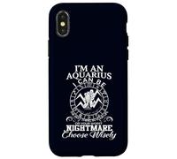 Aquarius Zodiac Best Thing Worst Nightmare Citation Coque pour iPhone X/XS