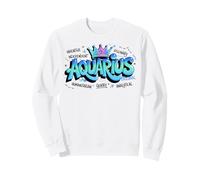 Aquarius Zodiac Graffiti Black Queen Birthday King Melanine Sweatshirt