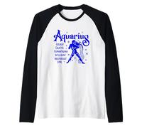 Aquarius Zodiac Water Bearer Dark Blue Signe Astrologique Graphique Manche Raglan