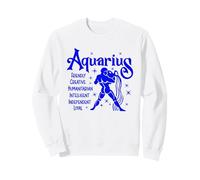 Aquarius Zodiac Water Bearer Dark Blue Signe Astrologique Graphique Sweatshirt