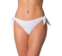Aquarti Bas de Maillot de Bain Brésilien à Nouer sur Les Côtés Bikini pour Femme, Blanc, 40