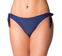 Aquarti Bas de Maillot de Bain Brésilien à Nouer sur Les Côtés Bikini pour Femme, Bleu Foncé, 42