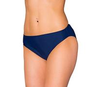 Aquarti Bas de Maillot de Bain Femme Taille Moyenne - Bas Maillot Femme Classique Uni, Bleu Foncé, 48