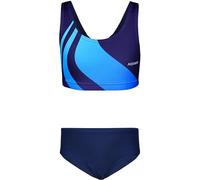 Aquarti Maillot de Bain de Natation Deux Pièces Sporfit pour Fille, Bleu Vague Bleu foncé, 122
