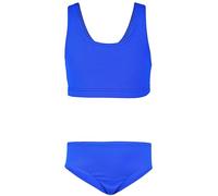 Aquarti Maillot de Bain de Natation Deux Pièces Sporfit pour Fille, Jacquard Points Bleu Bleuet, 140