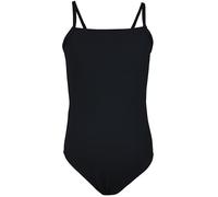 Aquarti Maillot de Bain Fille - Maillot de Bain Une Pièce pour Fille à Bretelles Fines, Jacquard à Pois Noir, 146