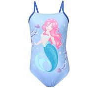 Aquarti Maillot de Bain Fille - Maillot de Bain Une Pièce pour Fille à Bretelles Fines, Sirène dans l'eau Bleu/Rose/Turquoise, 116