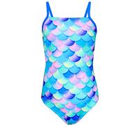Aquarti Maillot de Bain Fille - Maillot de Bain Une Pièce pour Fille à Bretelles Fines, Sirène/Violet/Bleu/Rose, 140