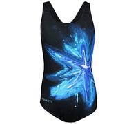 Aquarti Maillot de Bain Fille - Maillot de Bain Une Pièce pour Fille, Résistant au Chlore, Tache colorée/Turquoise/Bleu/Noir, 152