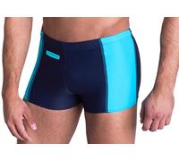 Aquarti Maillot de Bain pour Homme Boxer de Piscine avec Poche Zippe Grande Taille, Bleu Foncé/Bleu, 8XL