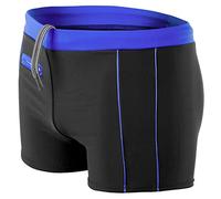 Aquarti Maillot de Bain pour Homme Boxer de Piscine Shorts Grande Taille, 010 Noir/Bleu, M